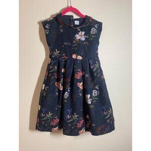 Edgehill Collection Floral Print Party Dress Girls Size 5 Blue Lined Poof Skirt